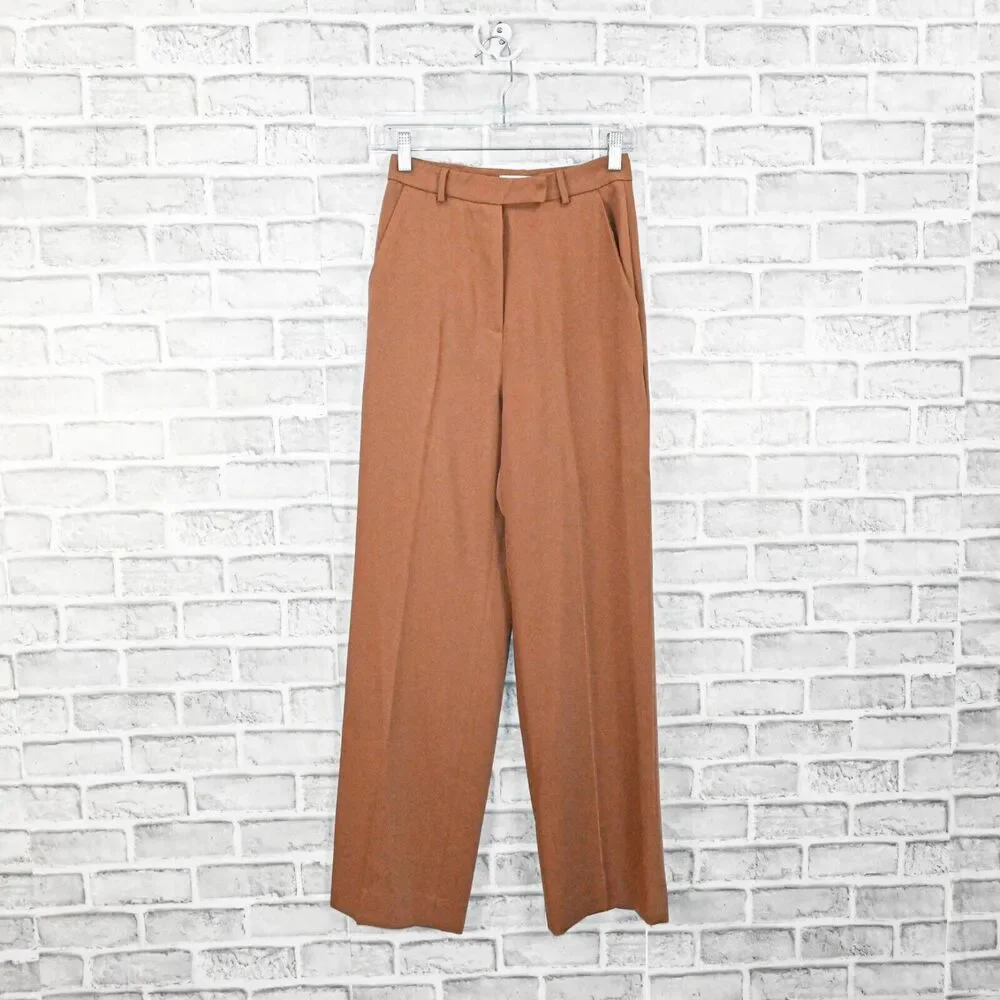Frankie Shop Women's Isla Tailored Trouser Pants in brown size XS